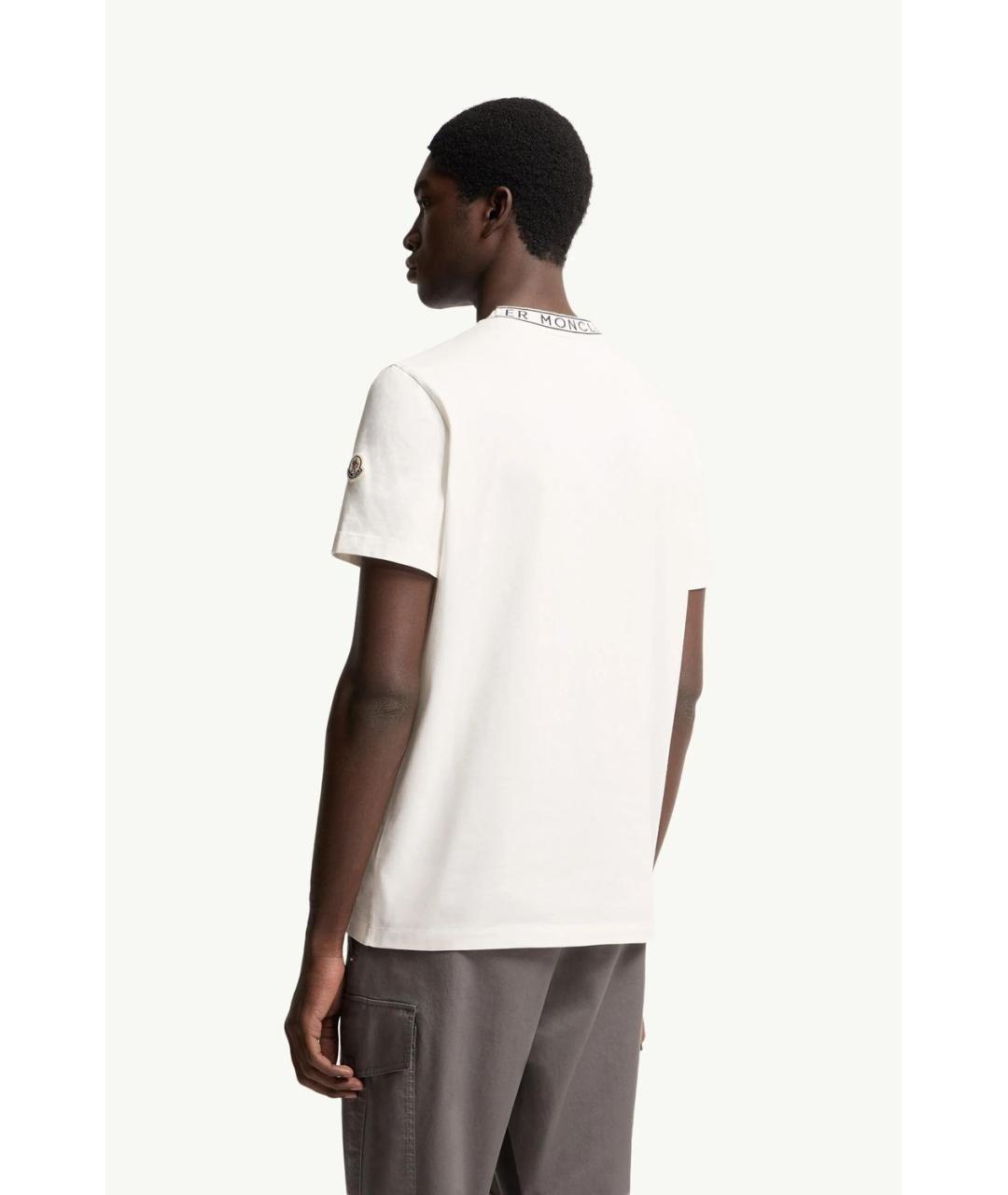 MONCLER Белая хлопковая футболка, фото 4