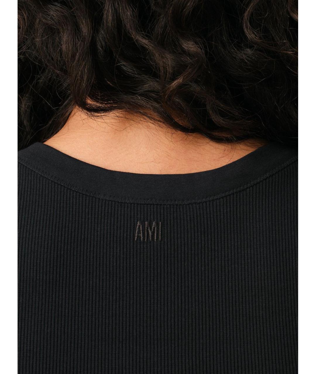 Ami Paris Черная хлопковая майка, фото 3