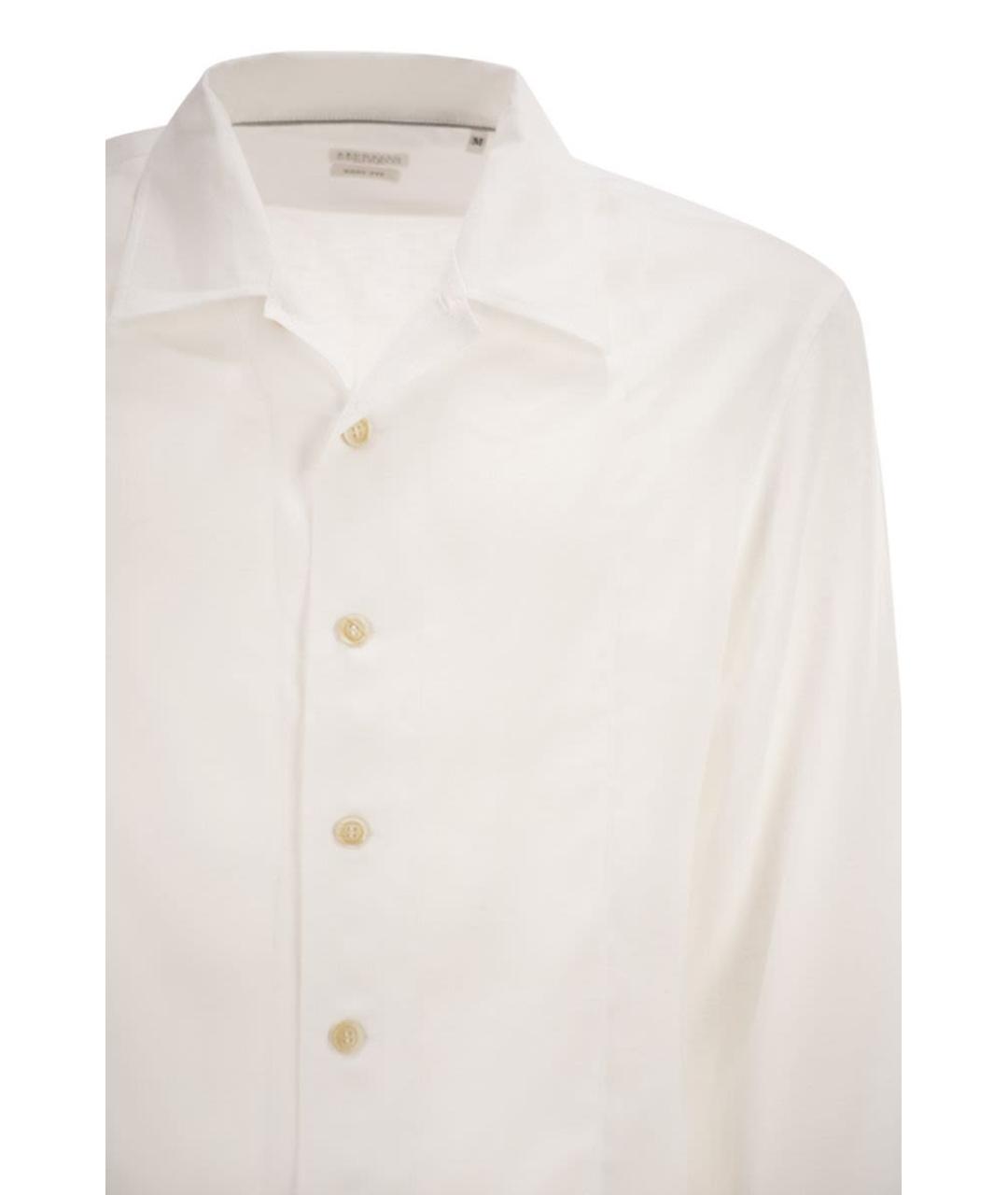 BRUNELLO CUCINELLI Белая льняная кэжуал рубашка, фото 4