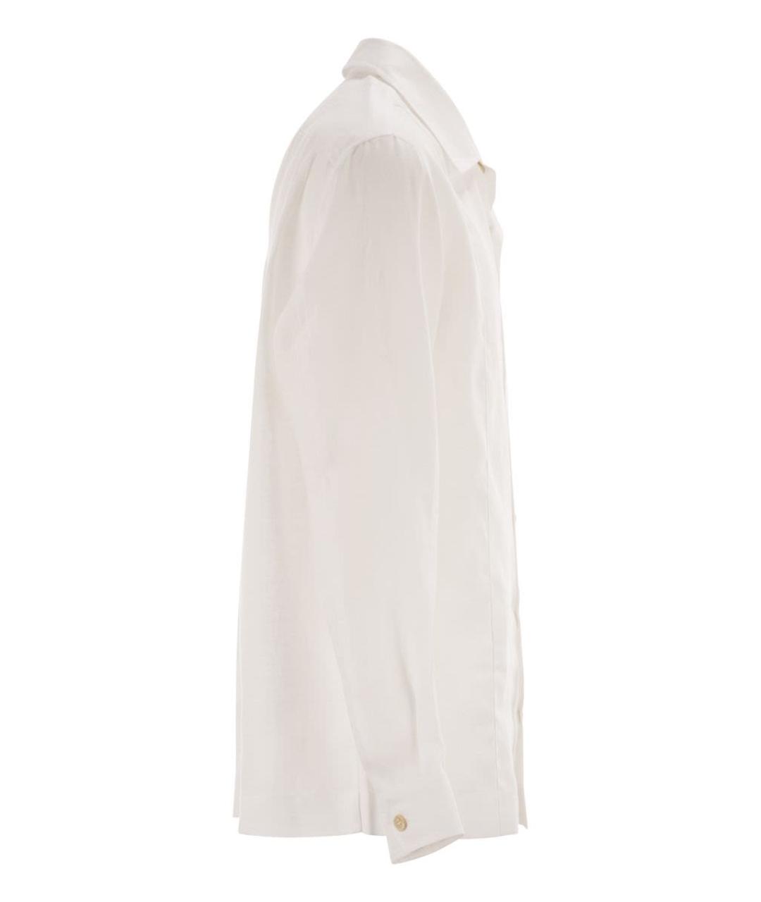 BRUNELLO CUCINELLI Белая льняная кэжуал рубашка, фото 3