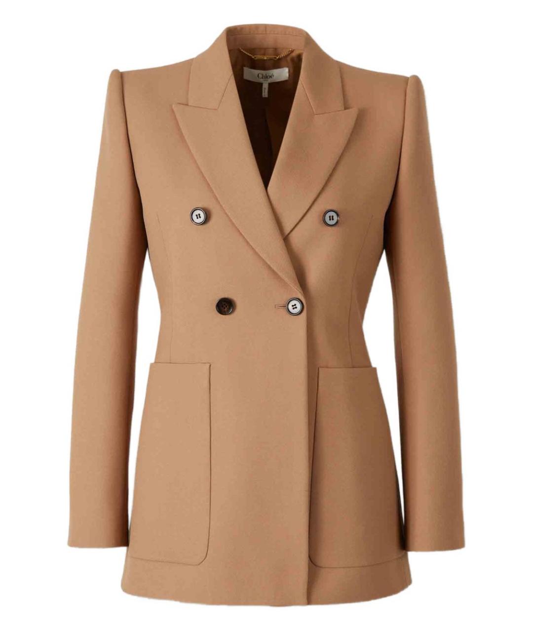 CHLOE Бежевый шерстяной жакет/пиджак, фото 1