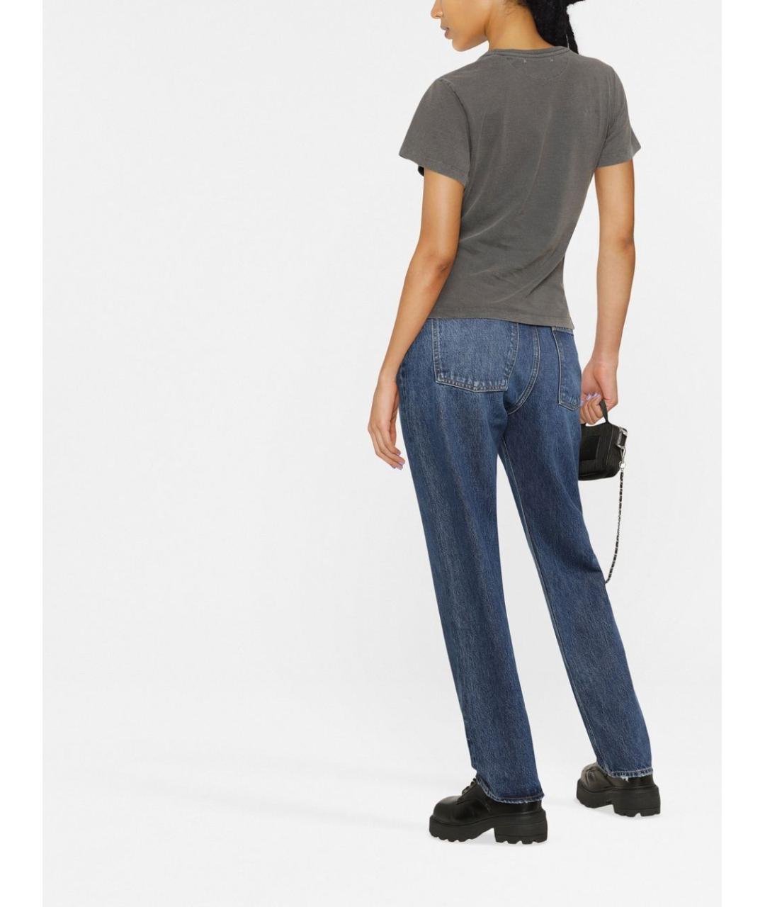 GOLDEN GOOSE DELUXE BRAND Серая хлопковая футболка, фото 4