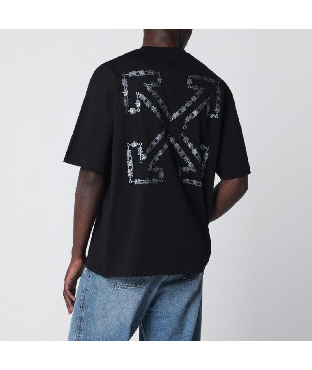 OFF-WHITE Черная хлопковая футболка, фото 2