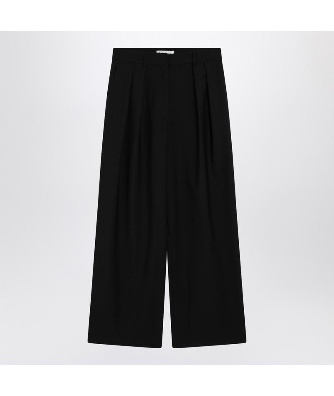 THE FRANKIE SHOP Черные шерстяные прямые брюки, фото 3