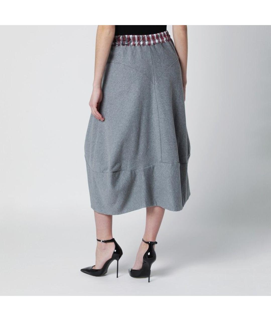 VIVIENNE WESTWOOD Серая хлопковая юбка миди, фото 2