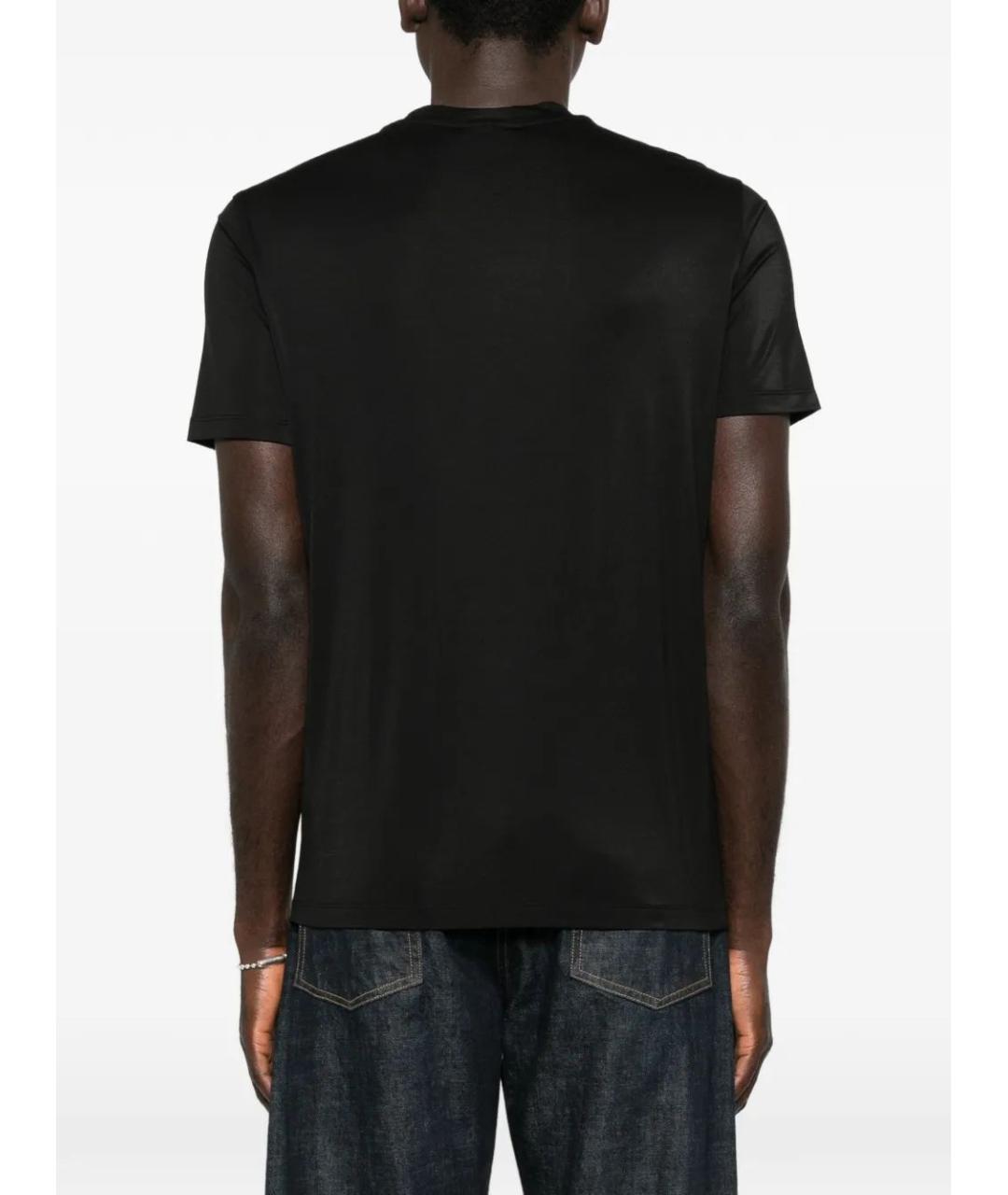 MONCLER Черная хлопковая футболка, фото 4