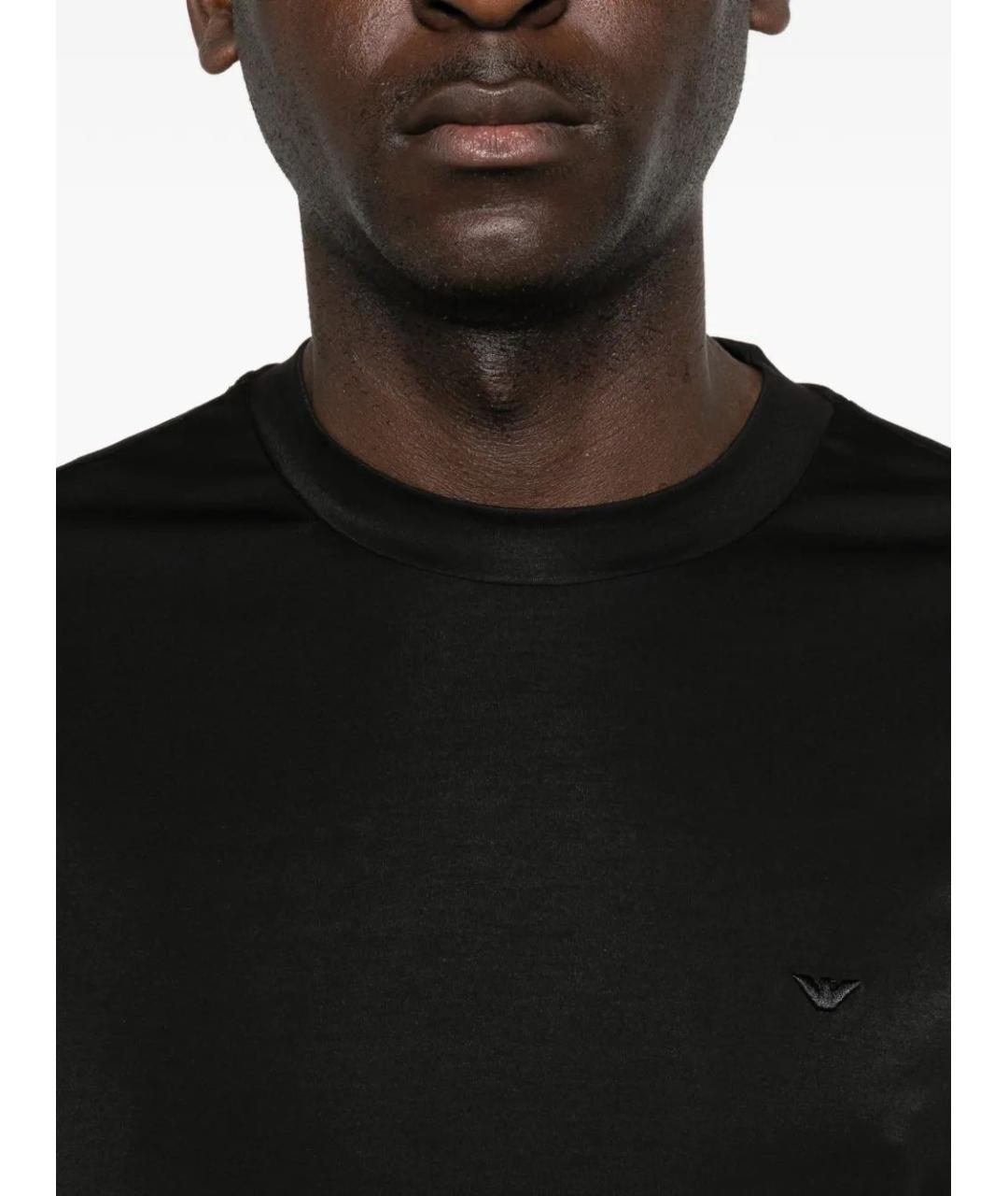 MONCLER Черная хлопковая футболка, фото 5