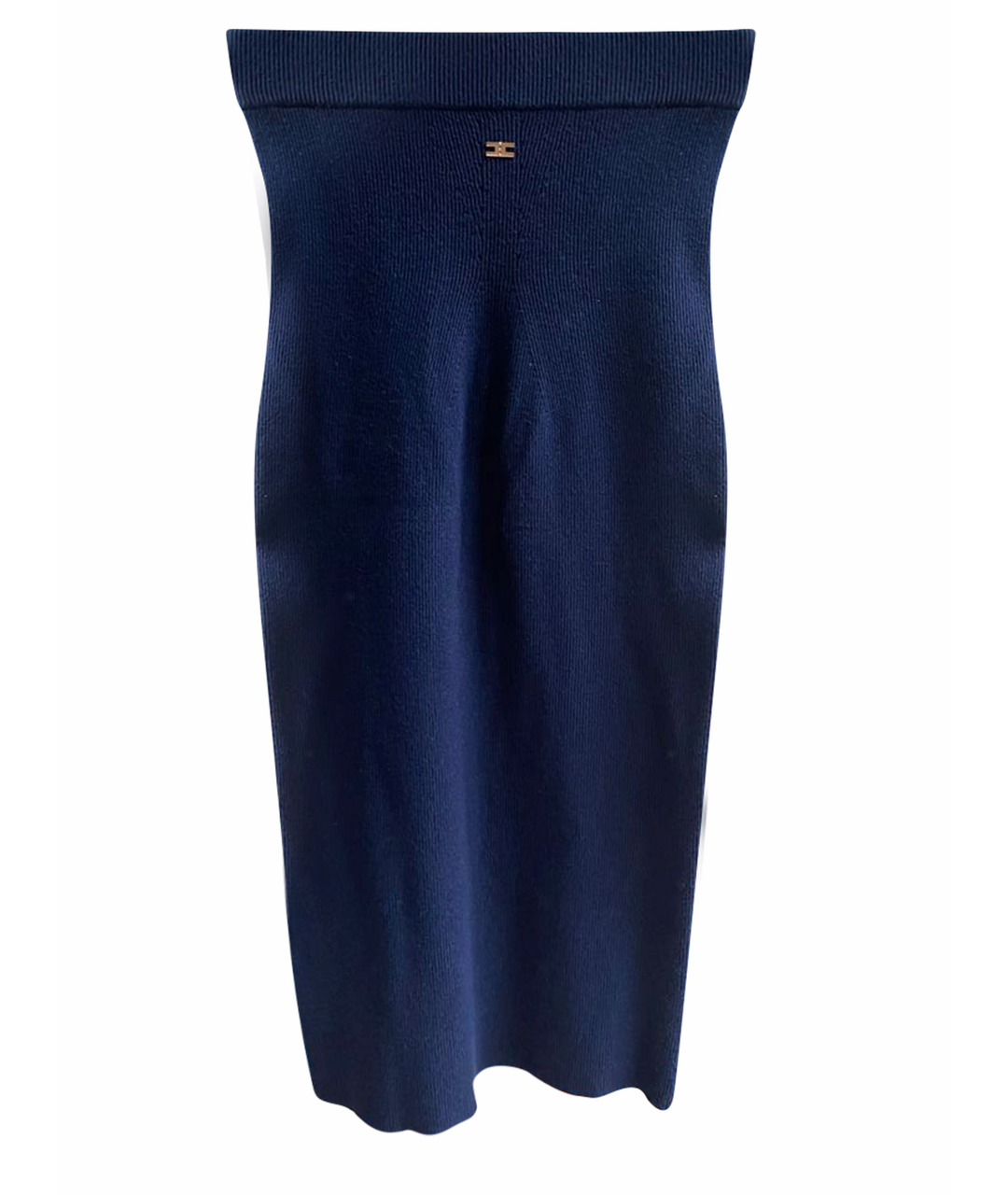 ELISABETTA FRANCHI Синяя вискозная юбка миди, фото 1