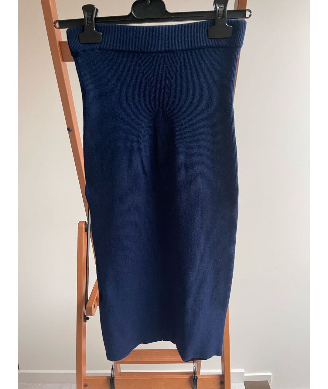 ELISABETTA FRANCHI Синяя вискозная юбка миди, фото 2