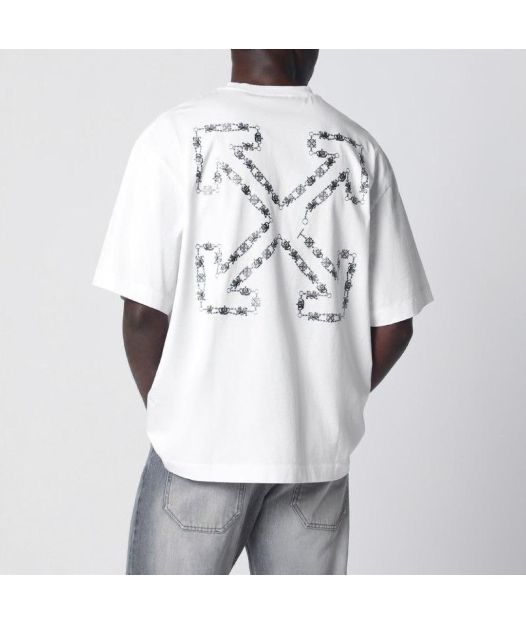 OFF-WHITE Белая хлопковая футболка, фото 2