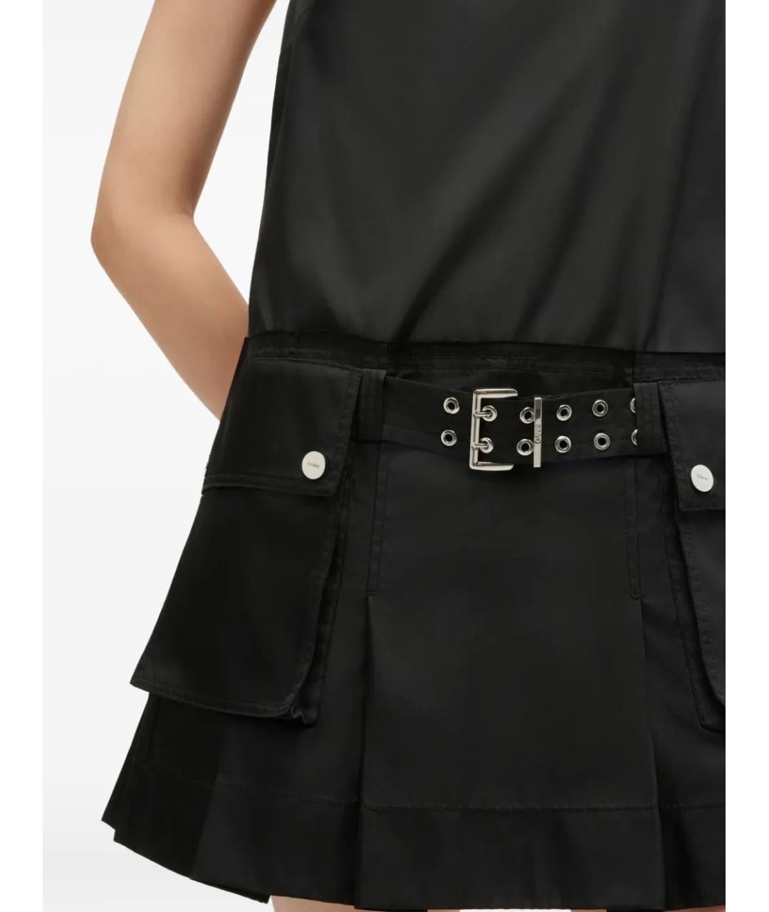 GANNI Черное полиамидовое повседневное платье, фото 4