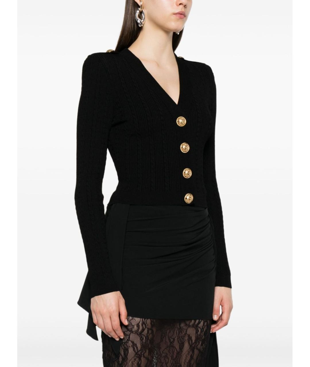 BALMAIN Черный вискозный кардиган, фото 4