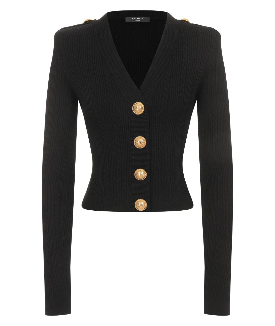 BALMAIN Черный вискозный кардиган, фото 1