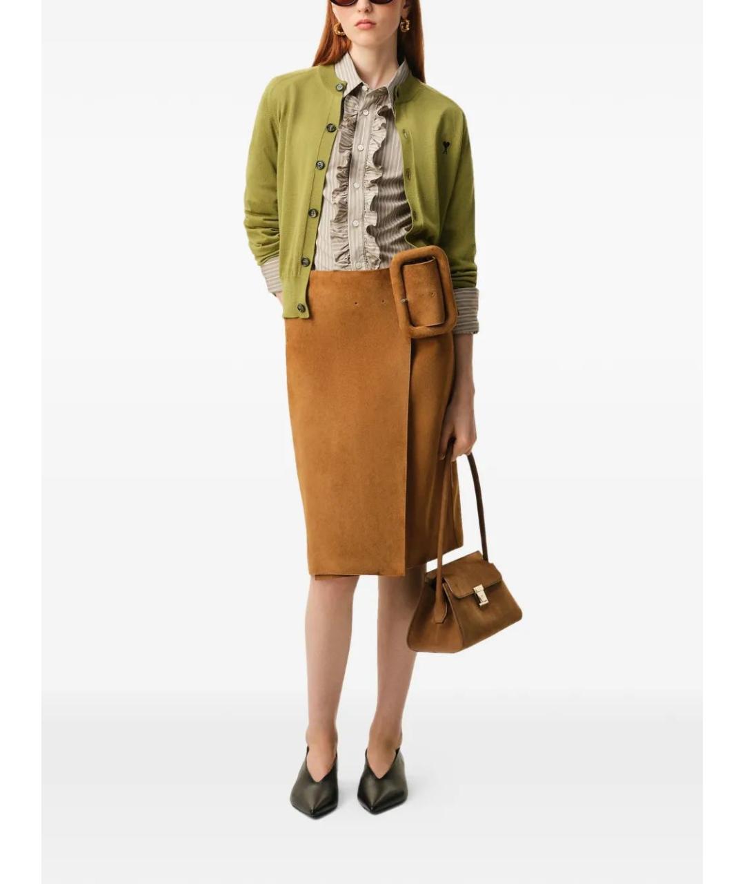 Ami Paris Зеленый шерстяной кардиган, фото 2