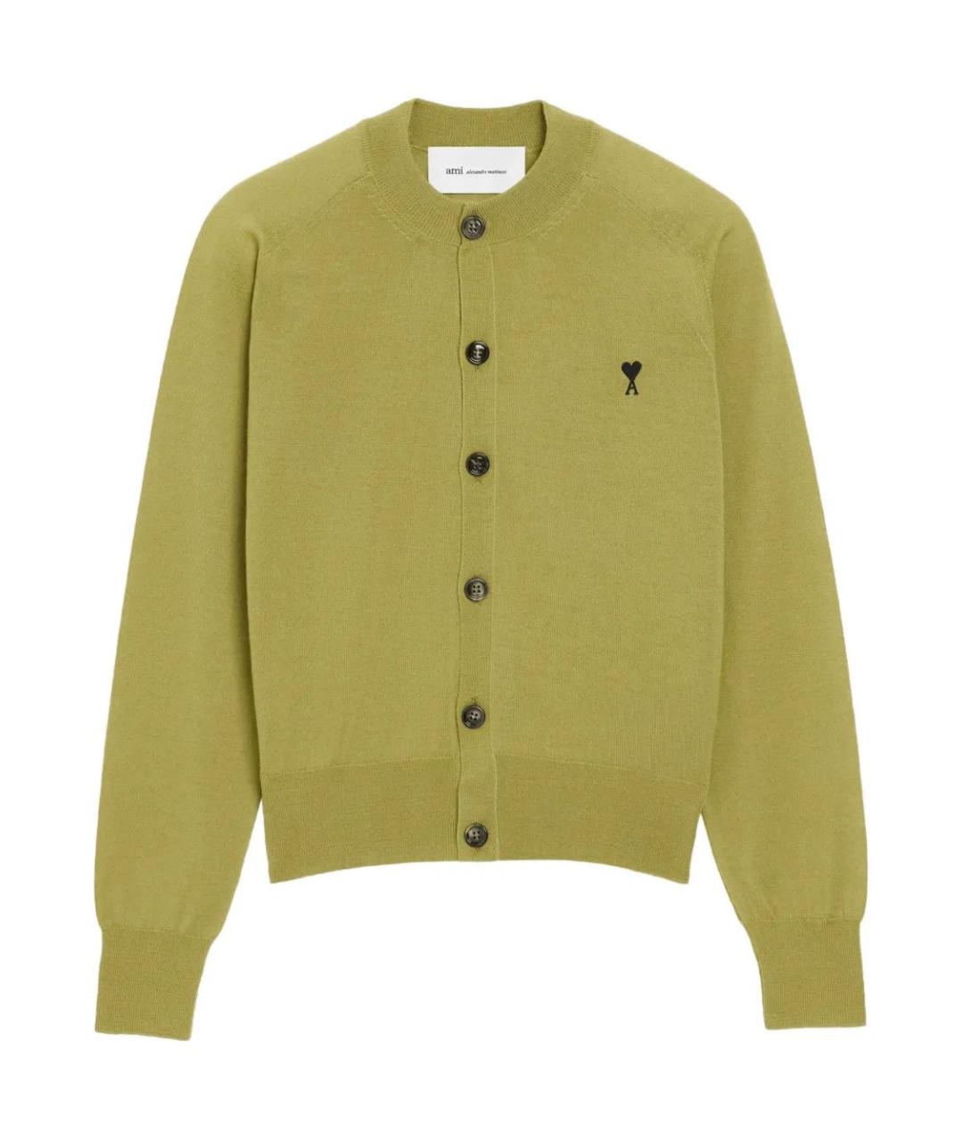 Ami Paris Зеленый шерстяной кардиган, фото 1