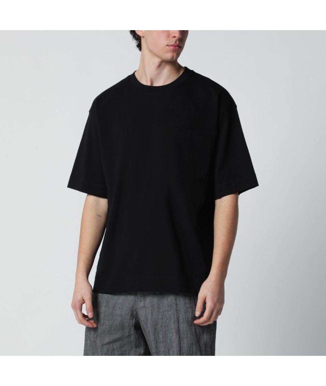 DRIES VAN NOTEN Черная хлопковая футболка, фото 3