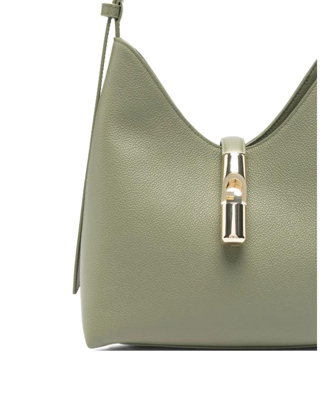 FURLA Зеленая кожаная сумка с короткими ручками, фото 4