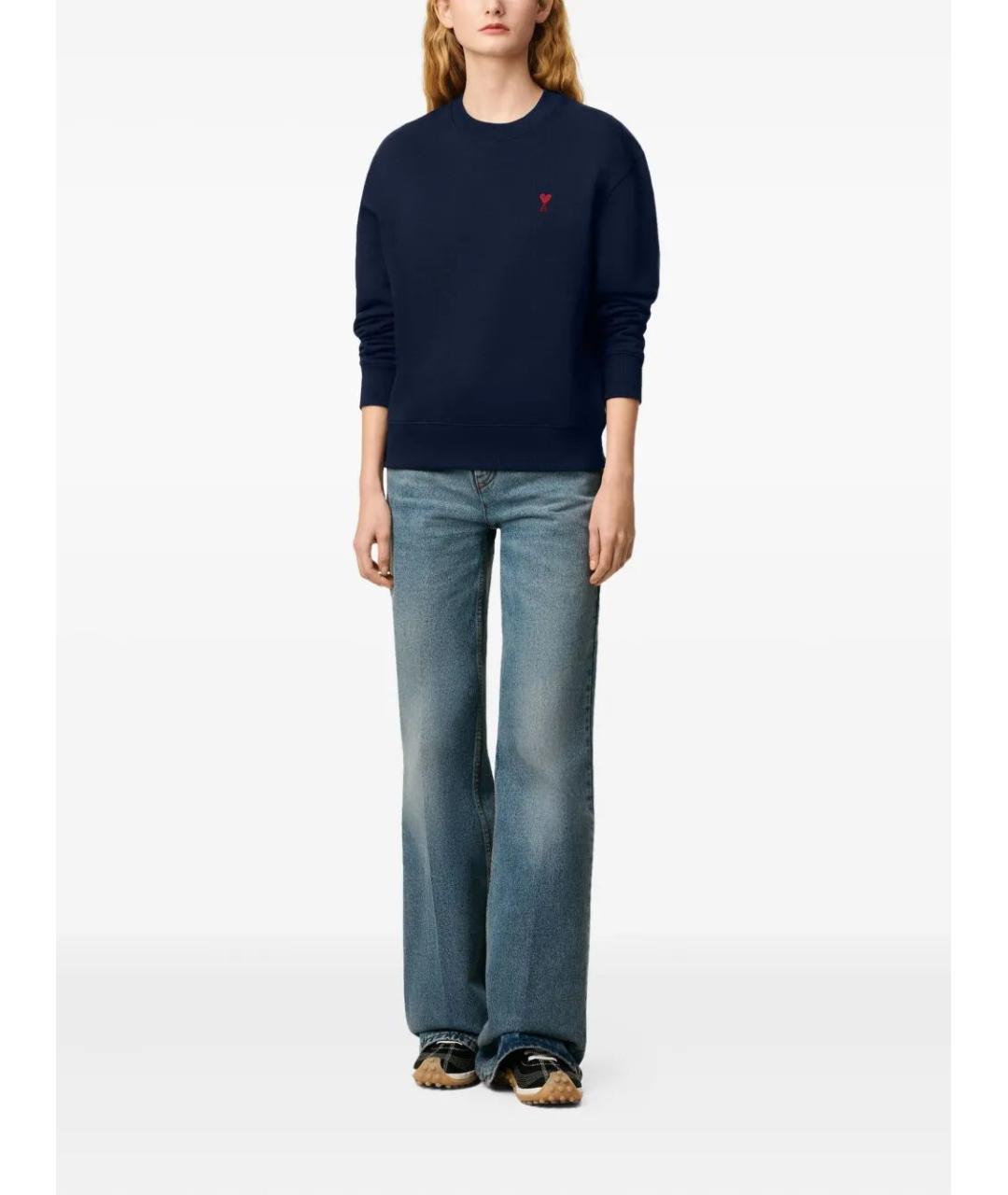 Ami Paris Синий хлопковый джемпер / свитер, фото 2