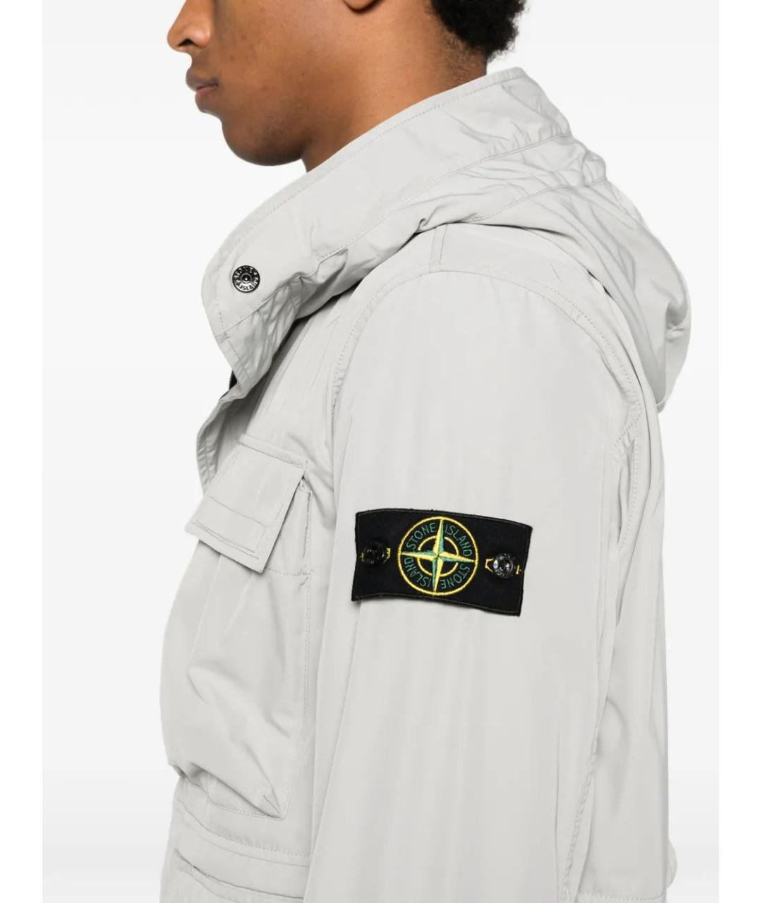 STONE ISLAND Серая полиэстеровая парка, фото 5