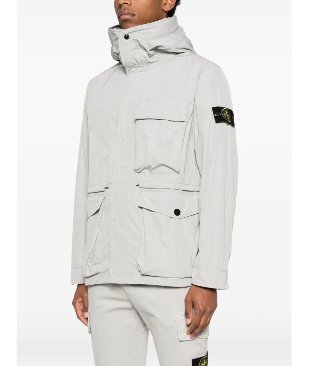STONE ISLAND Серая полиэстеровая парка, фото 3