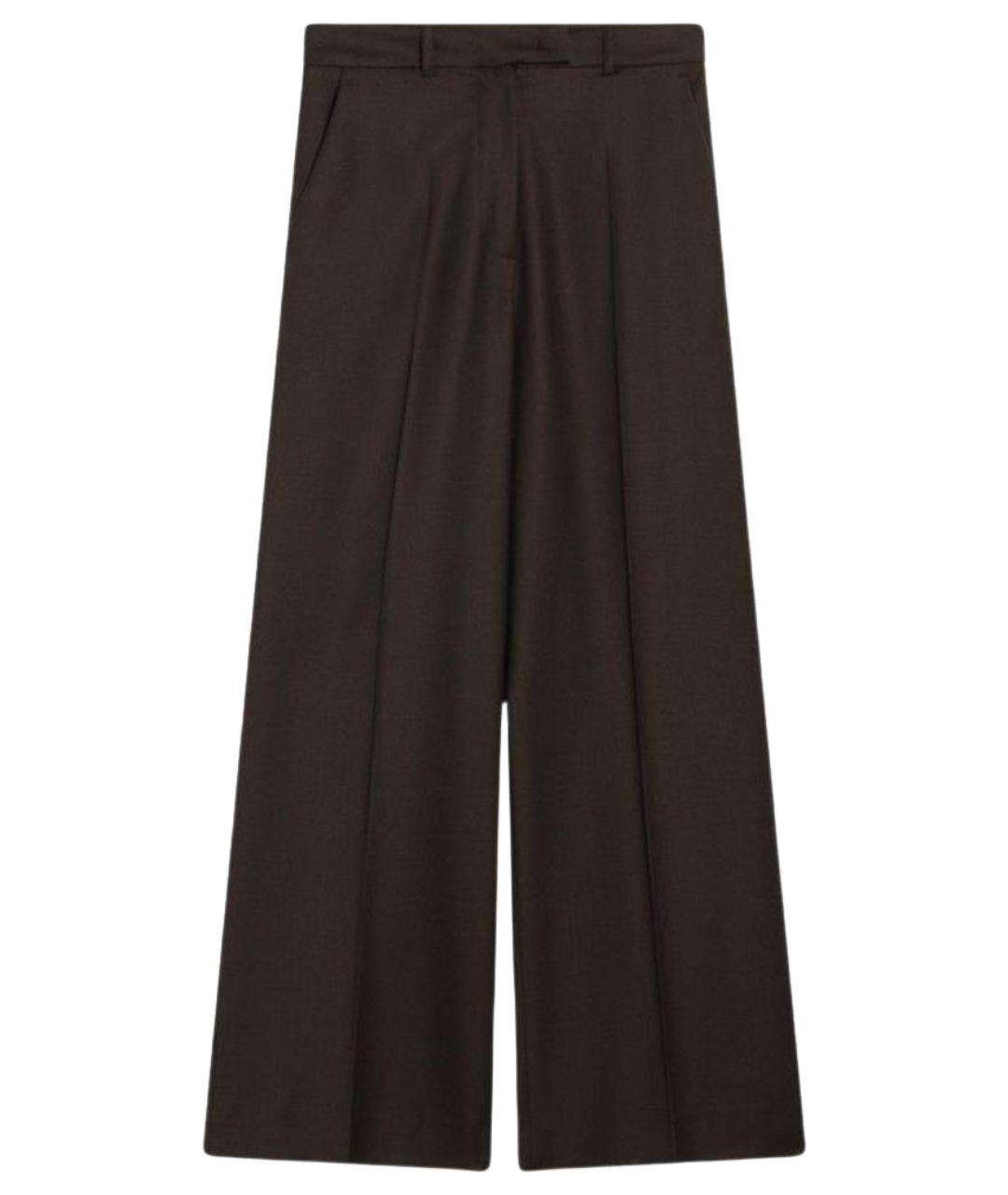 THE FRANKIE SHOP Коричневые полиэстеровые прямые брюки, фото 1