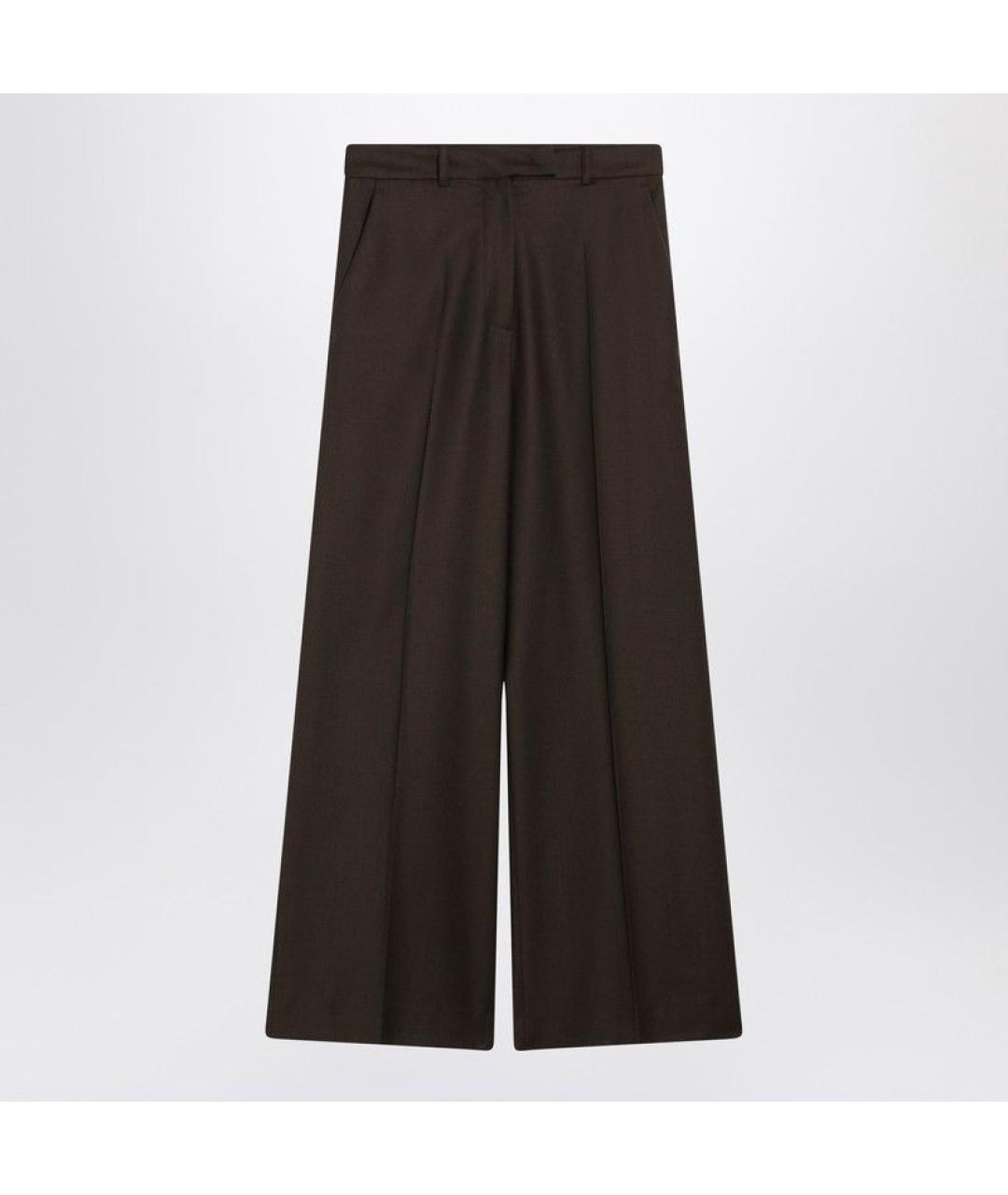 THE FRANKIE SHOP Коричневые полиэстеровые прямые брюки, фото 3