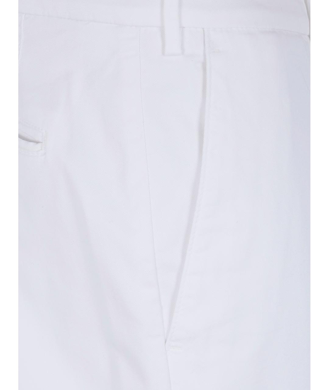 BRUNELLO CUCINELLI Белые хлопковые повседневные брюки, фото 3