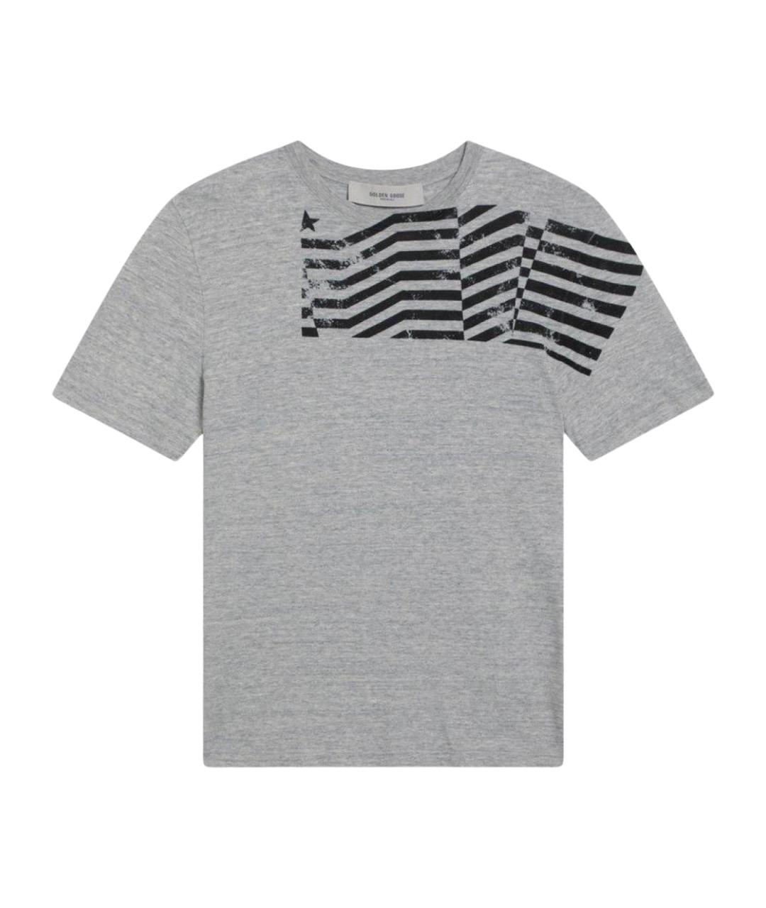 GOLDEN GOOSE DELUXE BRAND Серая хлопковая футболка, фото 1