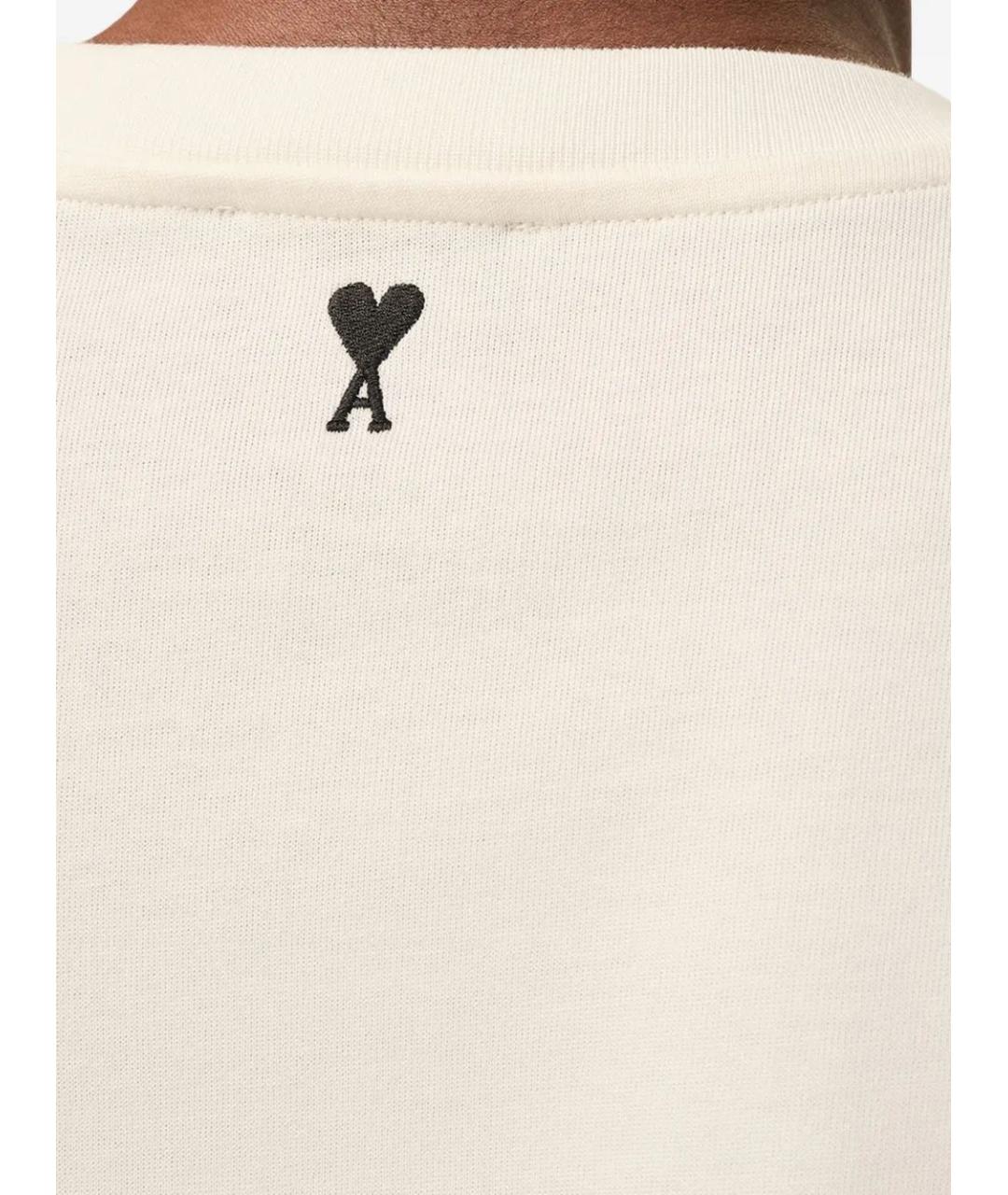 Ami Paris Бежевая хлопковая футболка, фото 5