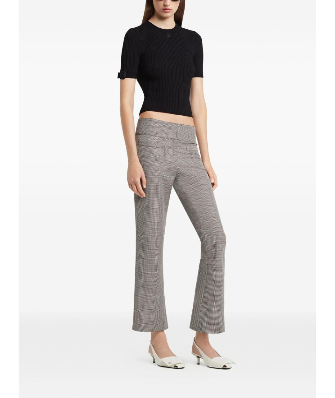 COURREGES Черная вискозная футболка, фото 5