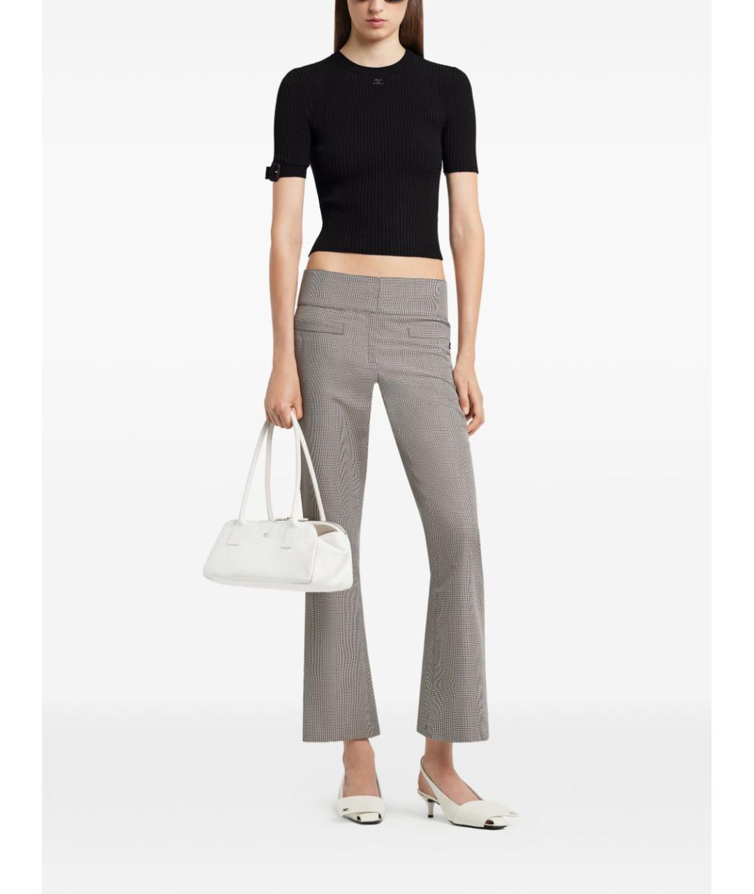 COURREGES Черная вискозная футболка, фото 3