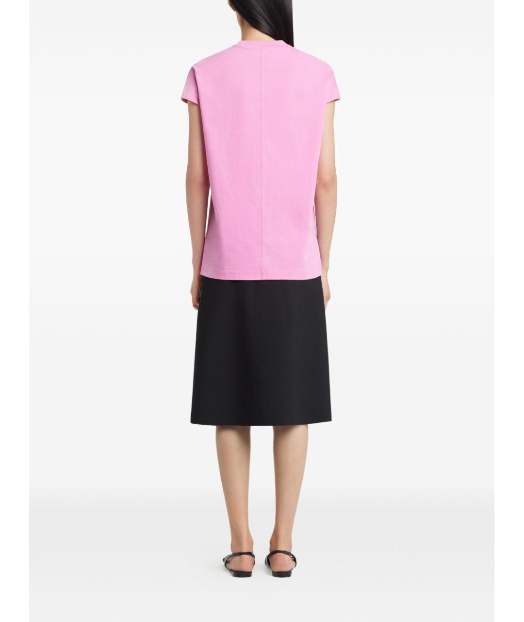 COURREGES Розовая хлопковая футболка, фото 2