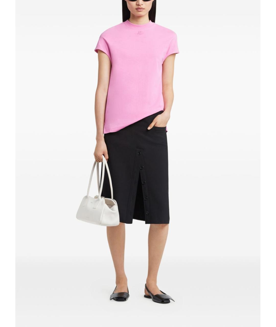 COURREGES Розовая хлопковая футболка, фото 3