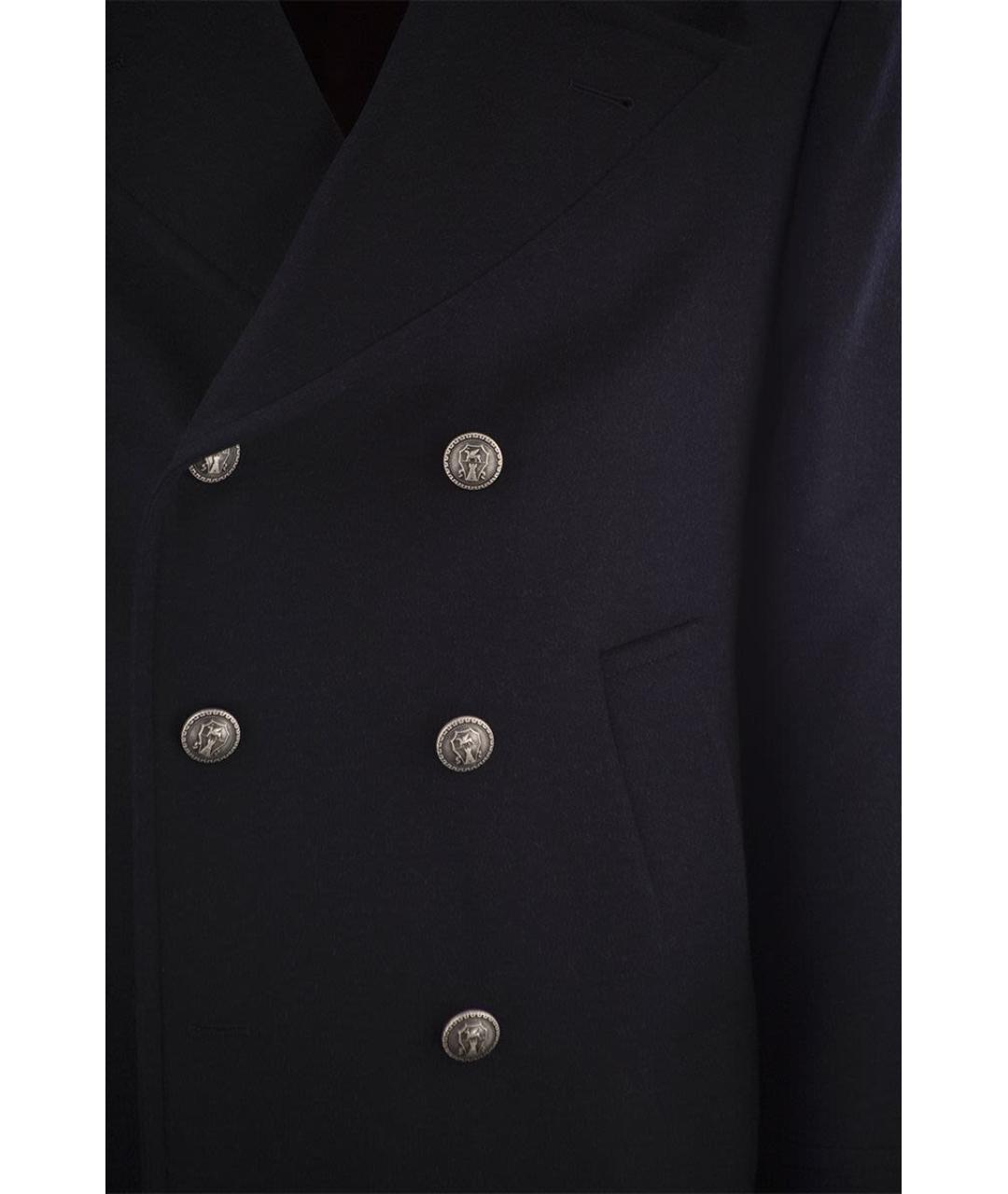 BRUNELLO CUCINELLI Темно-синее шерстяное пальто, фото 4