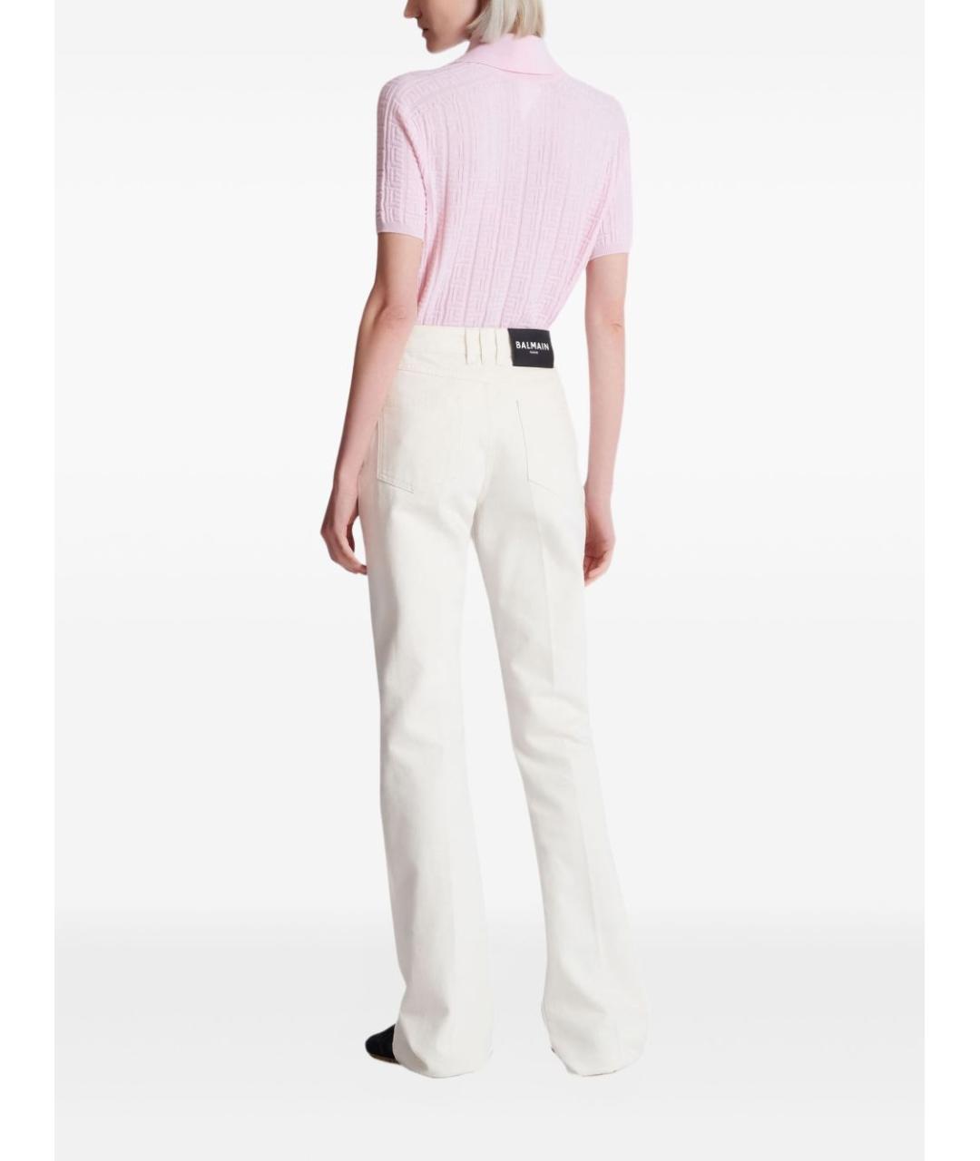 BALMAIN Белые хлопковые джинсы клеш, фото 3