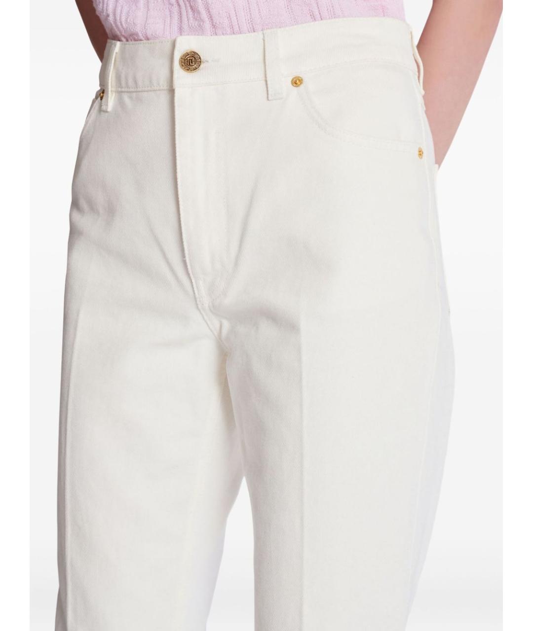 BALMAIN Белые хлопковые джинсы клеш, фото 4