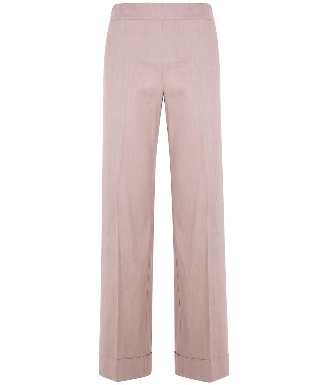 D.EXTERIOR Коричневые льняные прямые брюки, фото 1