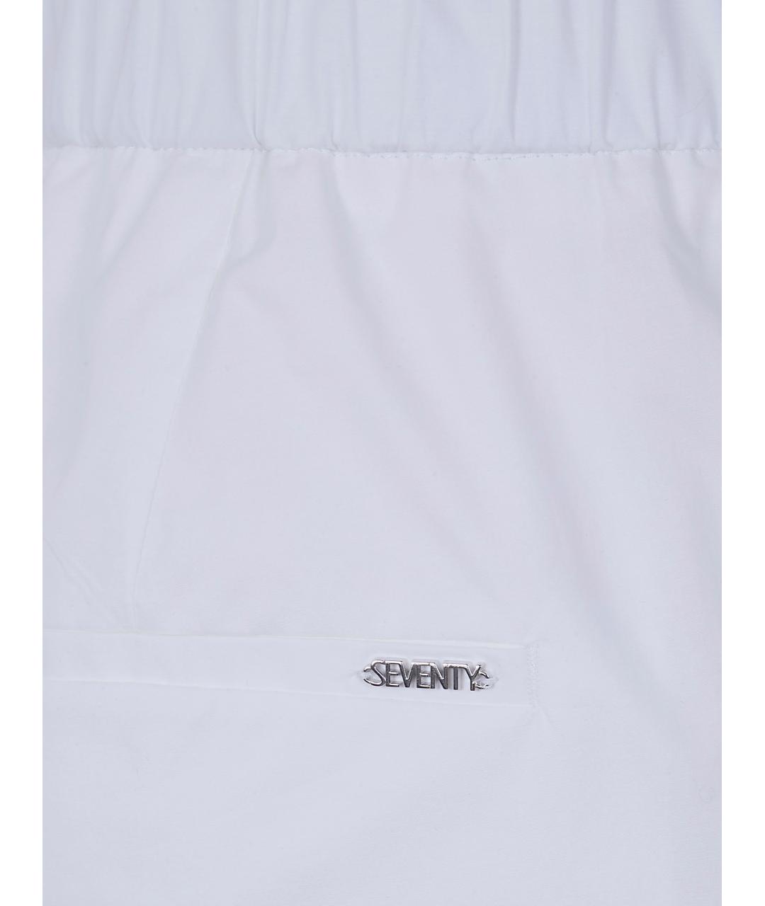SEVENTY Белые хлопковые прямые брюки, фото 3