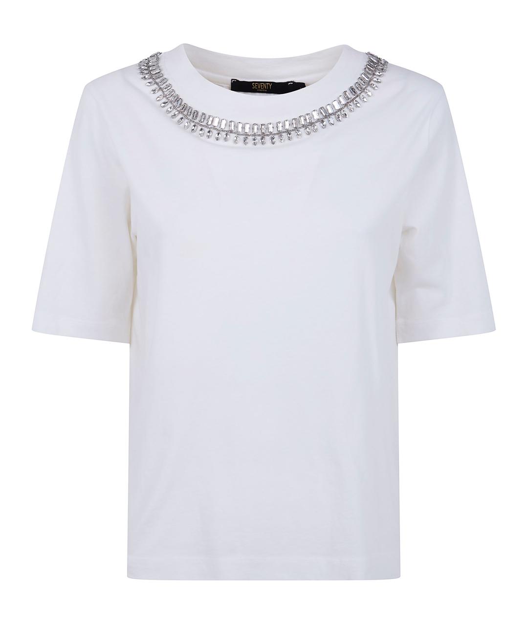 SEVENTY Белая хлопковая футболка, фото 1