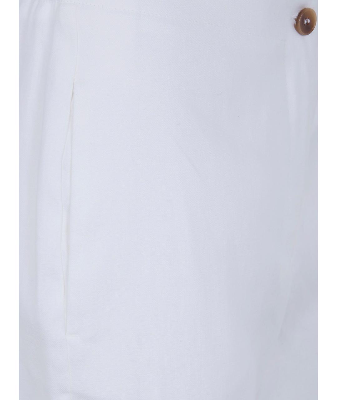 SEVENTY Белые хлопковые прямые брюки, фото 3