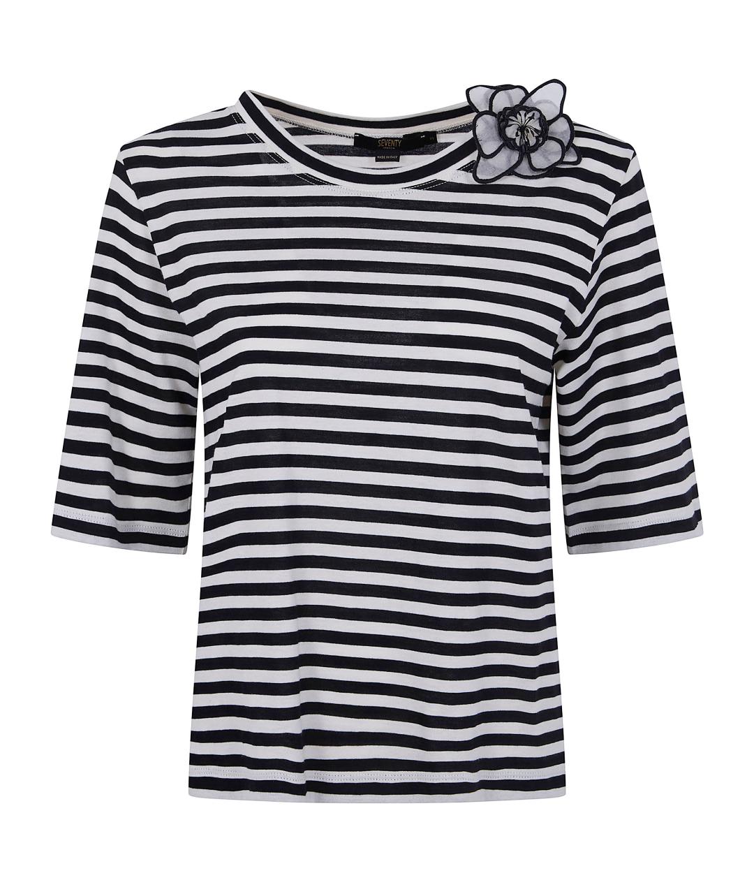 SEVENTY Синяя хлопковая футболка, фото 1