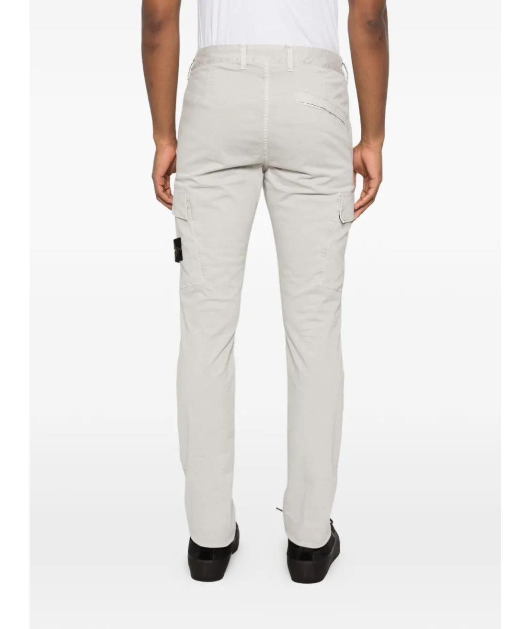 STONE ISLAND Серые хлопковые повседневные брюки, фото 4