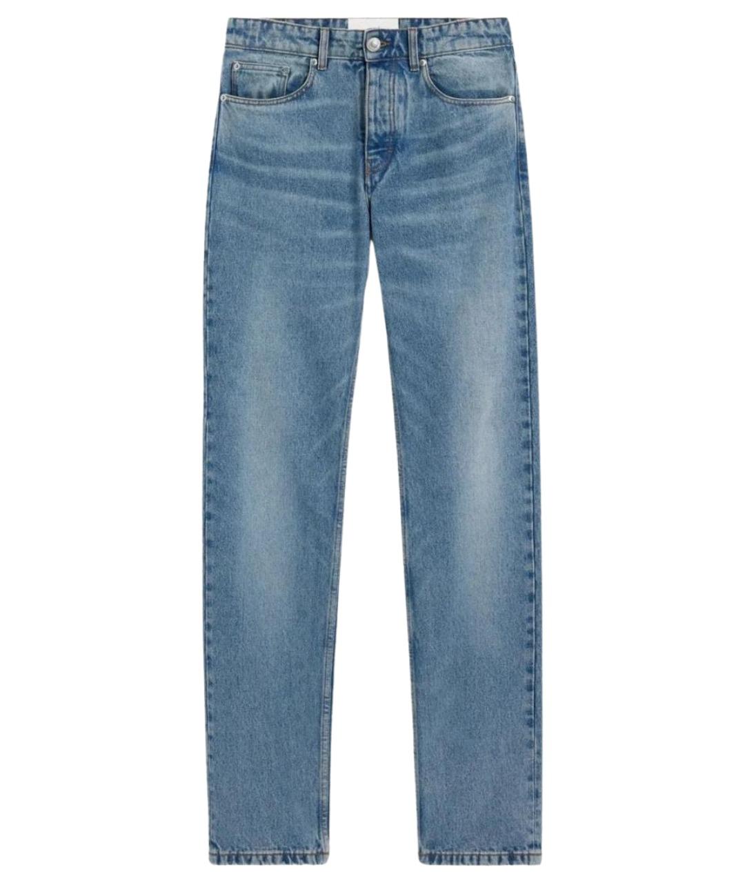 Ami Paris Голубые хлопковые прямые джинсы, фото 1