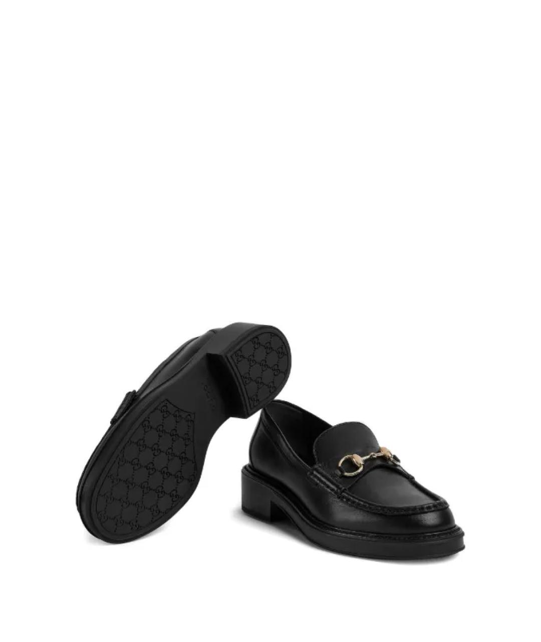 GUCCI Черные кожаные лоферы, фото 4
