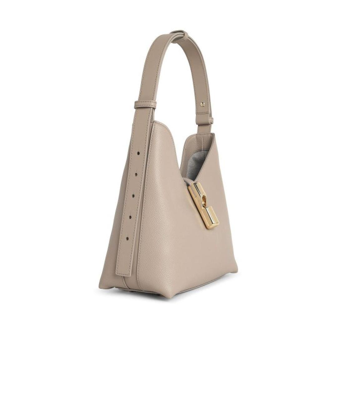 FURLA Бежевая кожаная сумка через плечо, фото 4