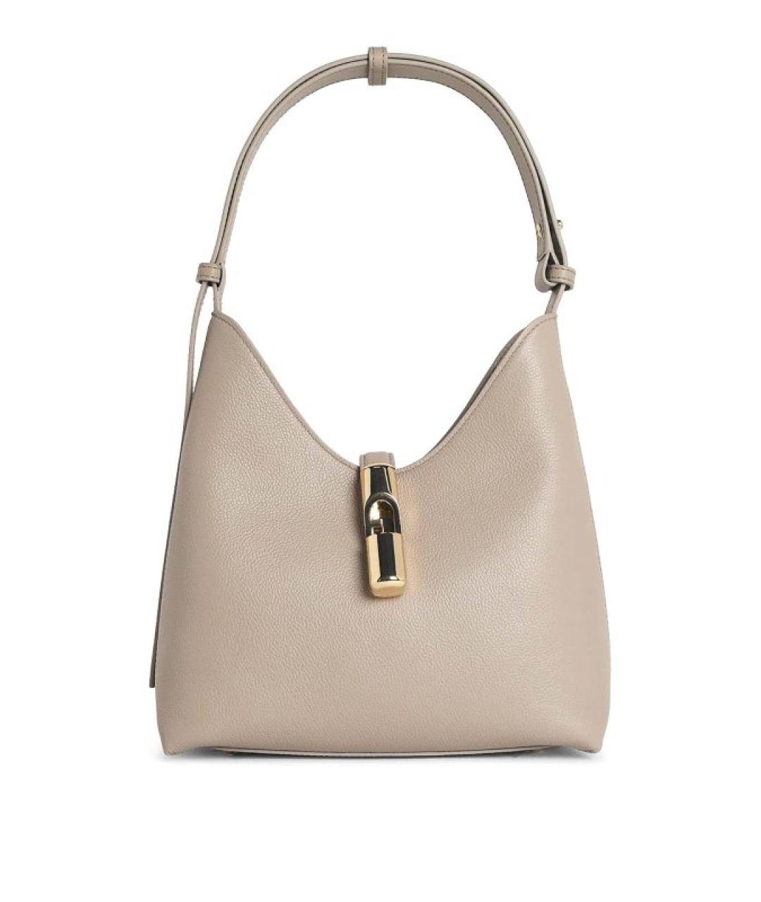 FURLA Бежевая кожаная сумка через плечо, фото 1