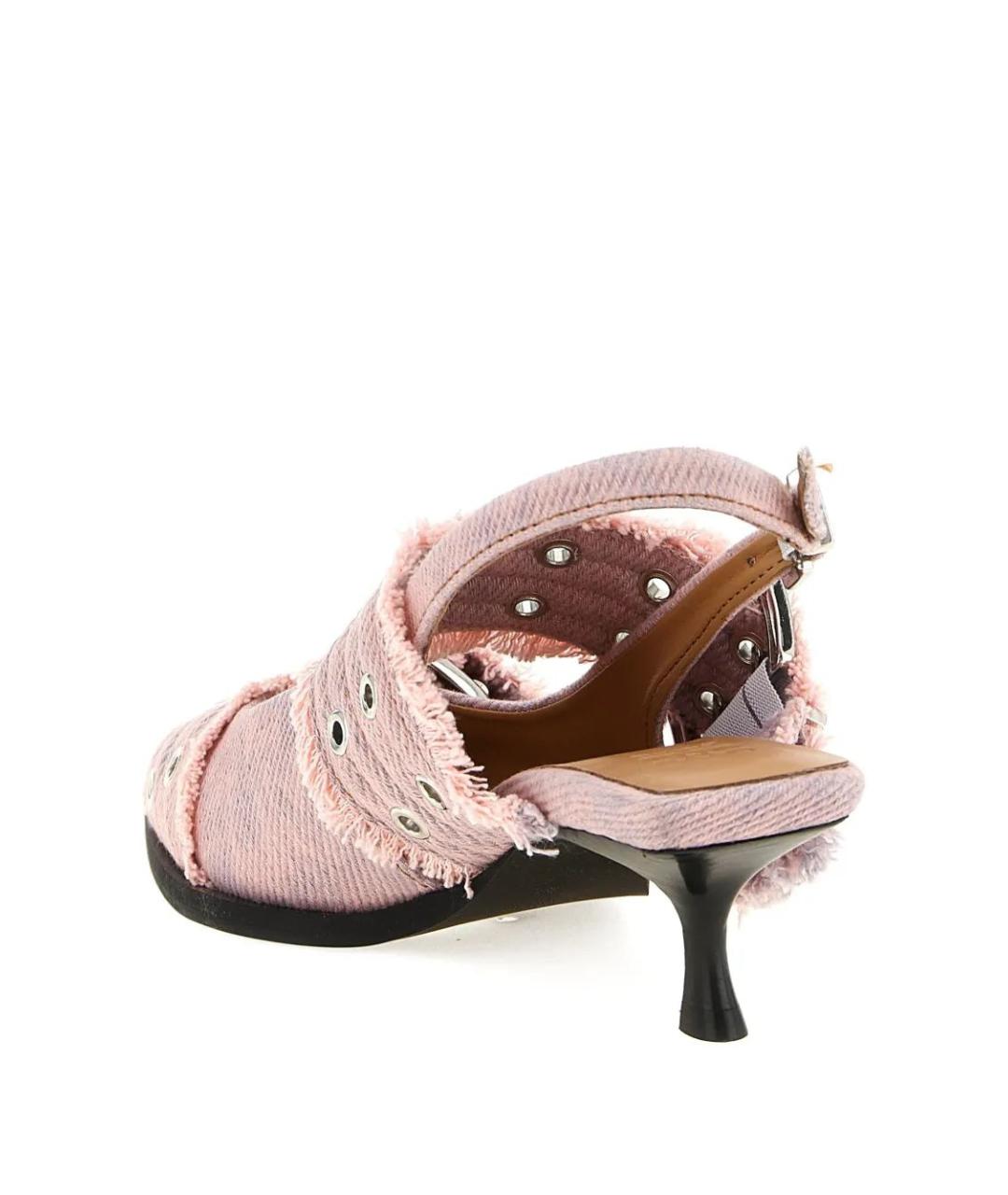 GANNI Розовые текстильные туфли, фото 4