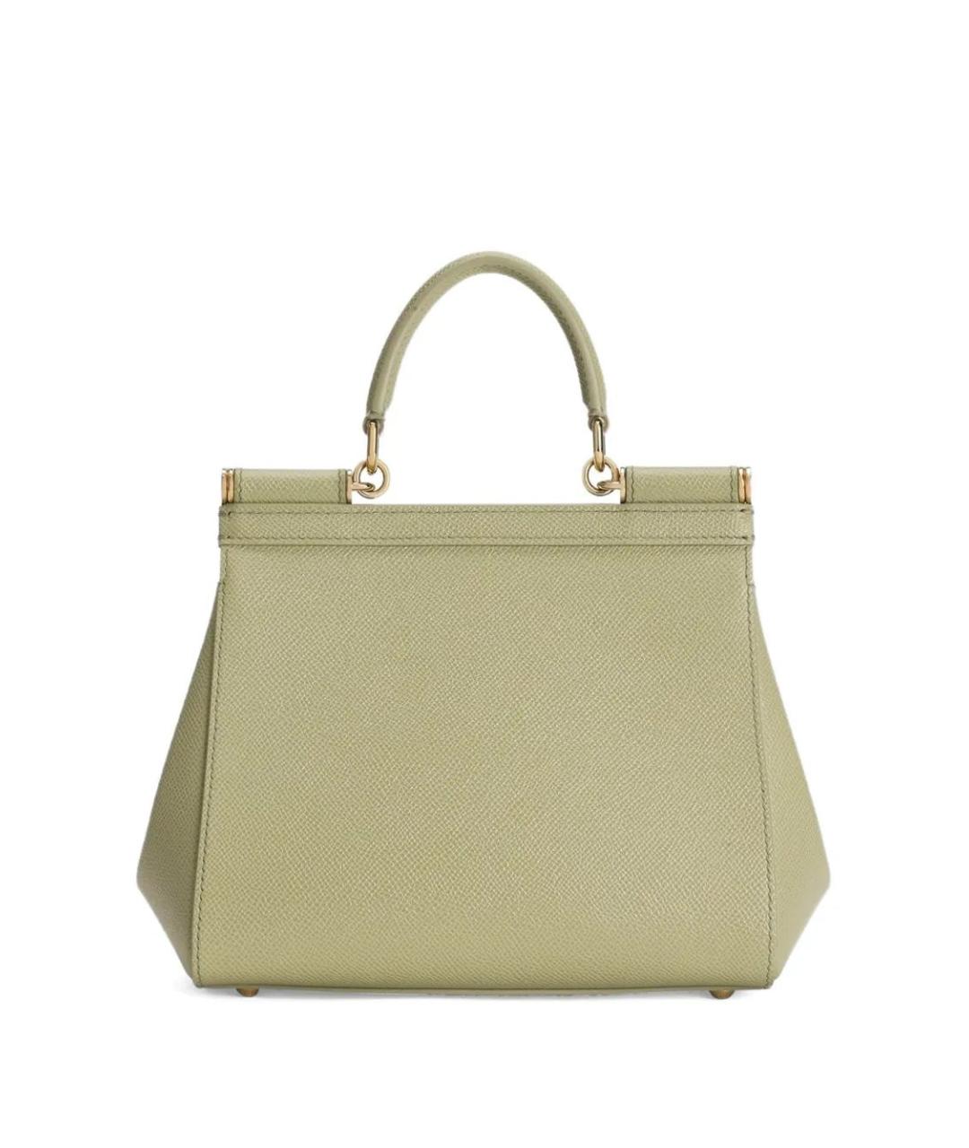 DOLCE&GABBANA Зеленая кожаная сумка тоут, фото 3