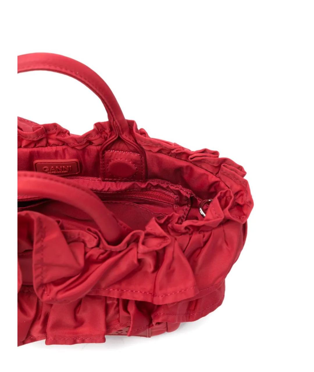 GANNI Красная синтетическая сумка тоут, фото 5
