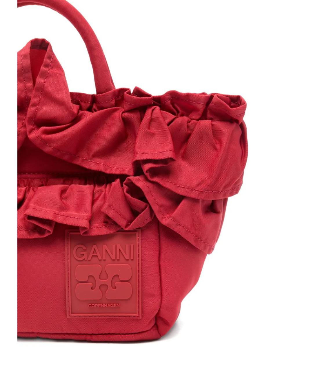 GANNI Красная синтетическая сумка тоут, фото 4